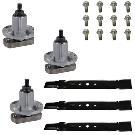 Aic Replacement Parts Deck Kit Blades Spindles Bolts Fits John Deere 48 Cut L120 L130 Mowers 285093-BLADES&SCREWS